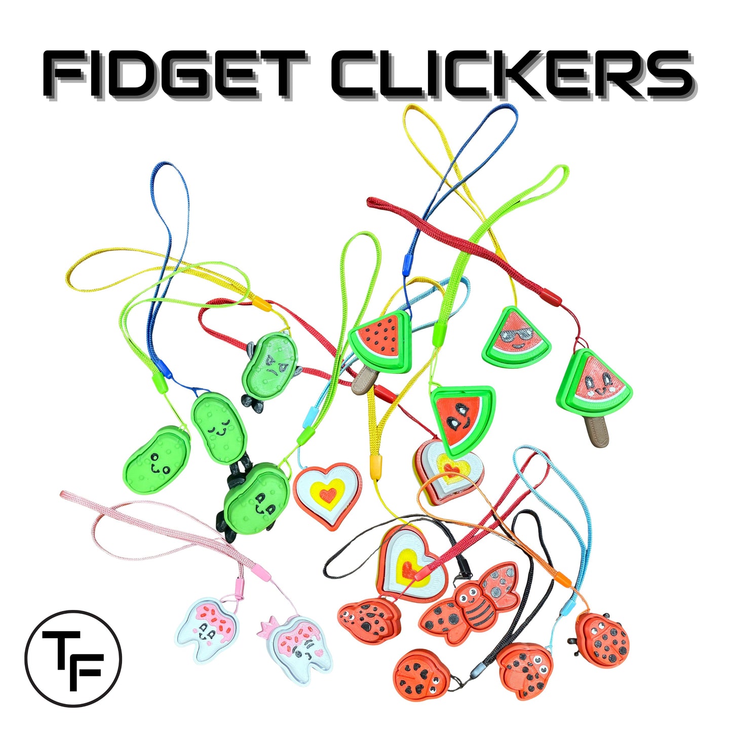 Fidget Clickers (3D Printed Fidget Clicker) Set of 3
