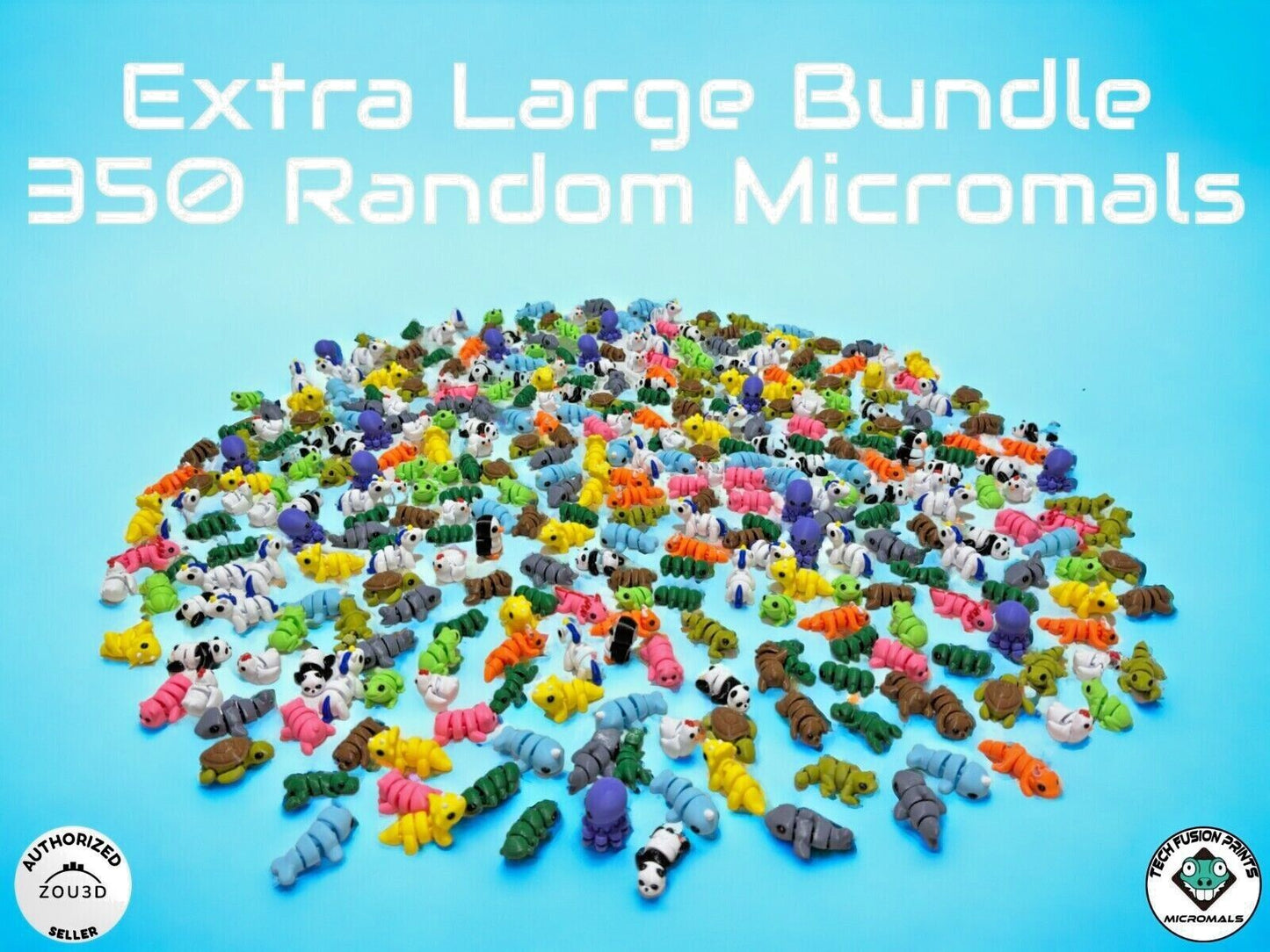 "Micromals" Flexi 3D Printed Micro Animals (Sets of 3 & 6)