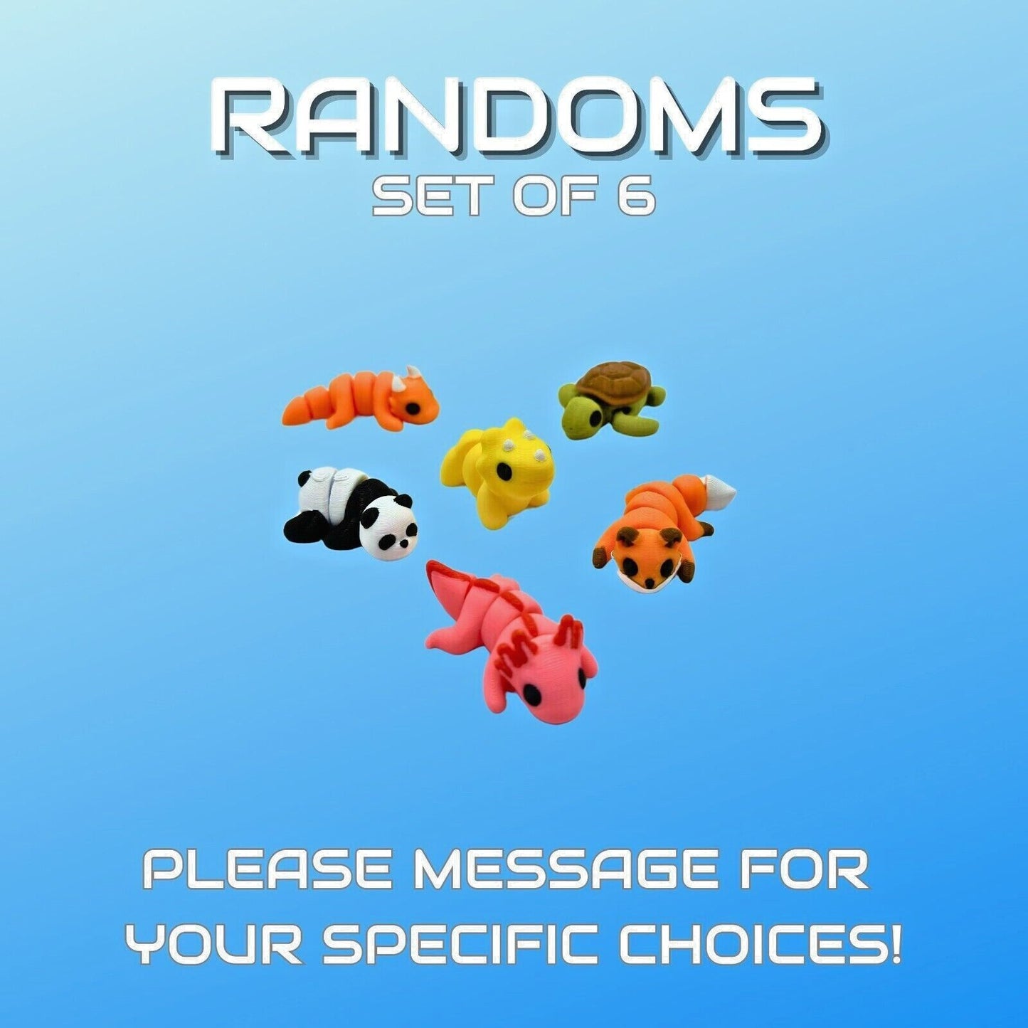 "Micromals" Flexi 3D Printed Micro Animals (Sets of 3 & 6)