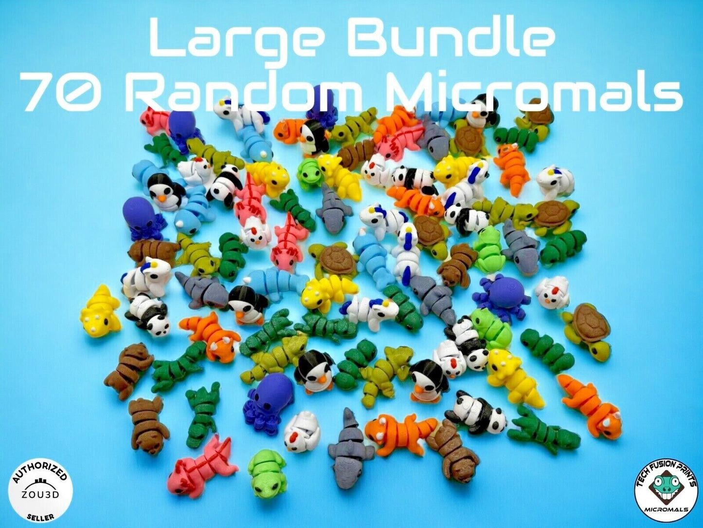 "Micromals" Flexi 3D Printed Micro Animals (Sets of 3 & 6)