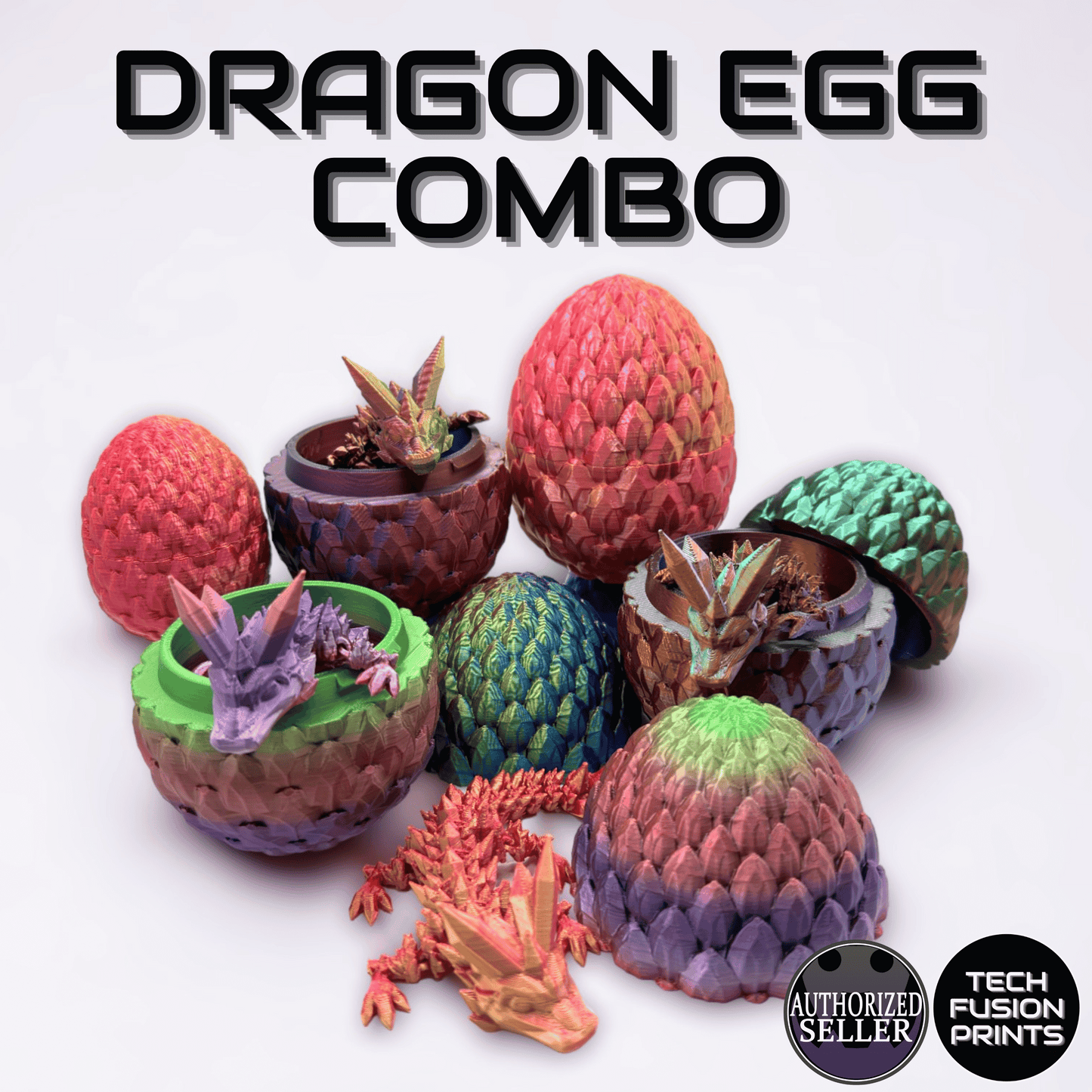 Baby Crystal Dragon & Dragon Egg Combo (Cinderwing Official 3D Printed)