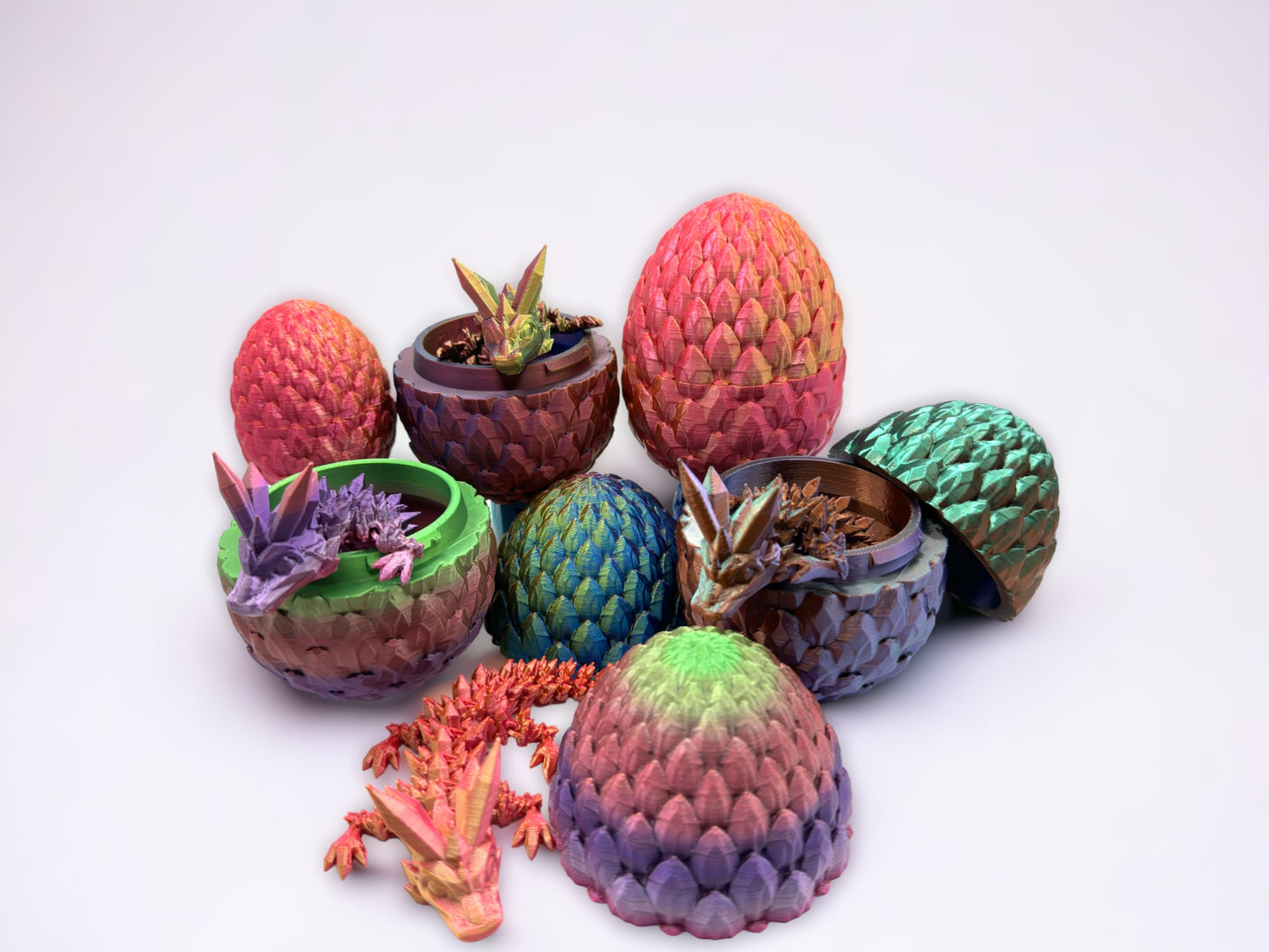 Baby Crystal Dragon & Dragon Egg Combo (Cinderwing Official 3D Printed)